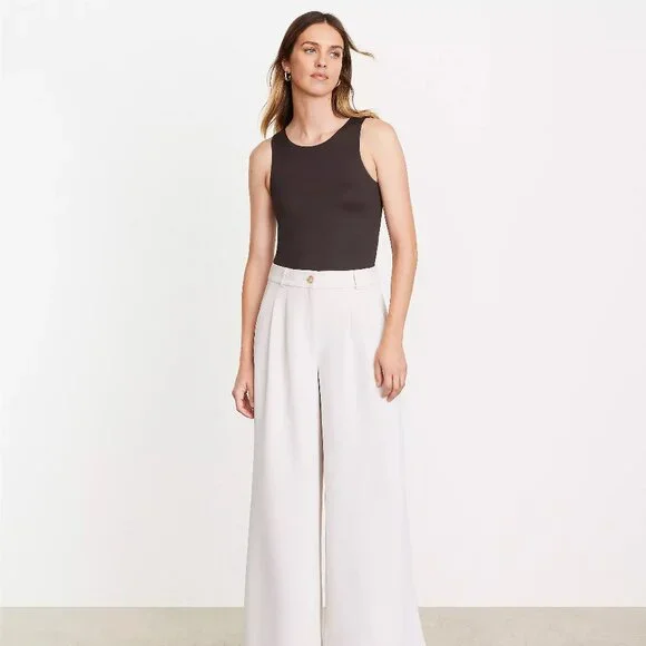 LOFT Versa 360 Knit Tank Bodysuit Brown Coconut Shell Sleeveless Size M - Picture 7 of 8